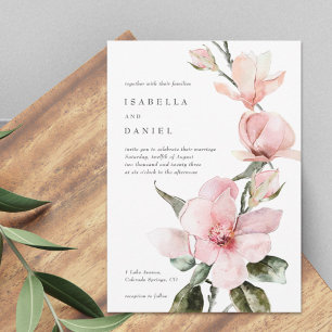 Aquarelle classique Magnolia Faire-part de mariage