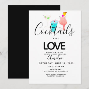 Aquarelle Cocktails Art Bridal Douche Invitation