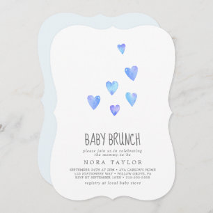 Aquarelle Coeurs bébé bébé Brunch Invitation