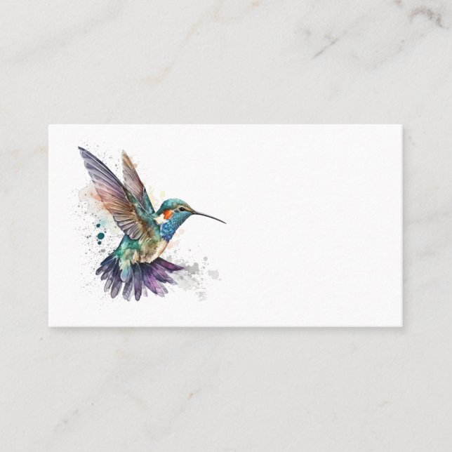 Aquarelle Colibri Cartes de visite (Devant)