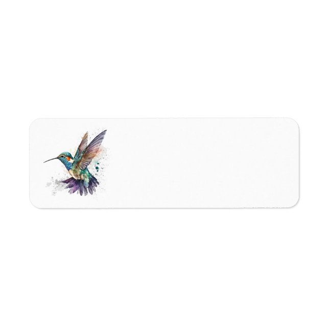 Aquarelle Colibri Étiquettes de adresse (Devant)