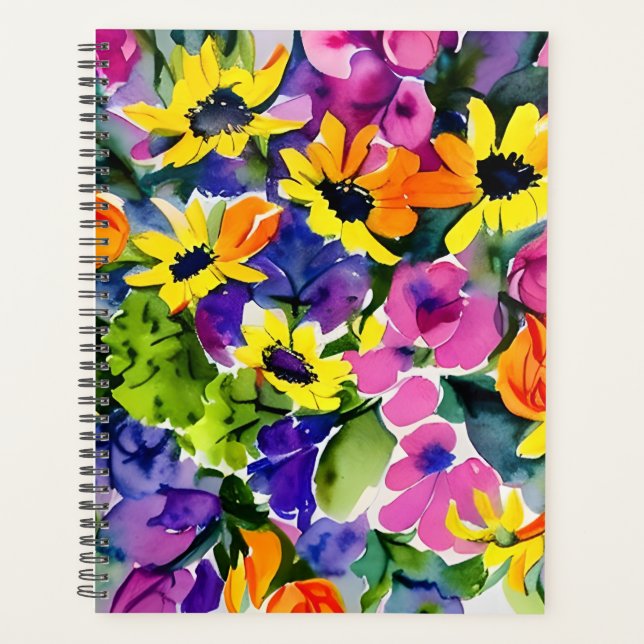 Aquarelle colorée Art Floral (Devant)