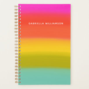 Aquarelle colorée Bright Rainbow Stripes Nom