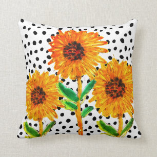 Aquarelle colorée Coussin de tournesol