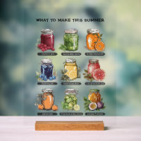 Aquarelle colorée Mason Jar Été Nourriture Art