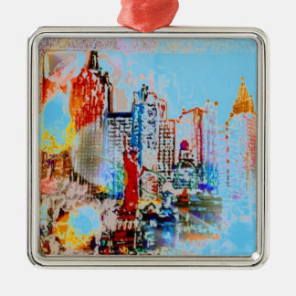 Aquarelle colorée moderne ornement en métal NYC