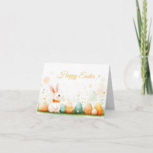 Aquarelle colorée OEufs de Pâques Carte de vacance