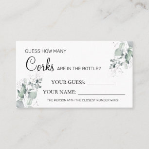 Aquarelle Combien de Corks jeu de cartes de Fête d