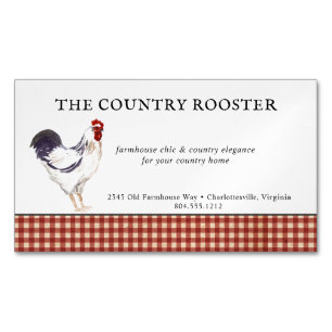Aquarelle Coq Agritourisme Magnet Carte de visite