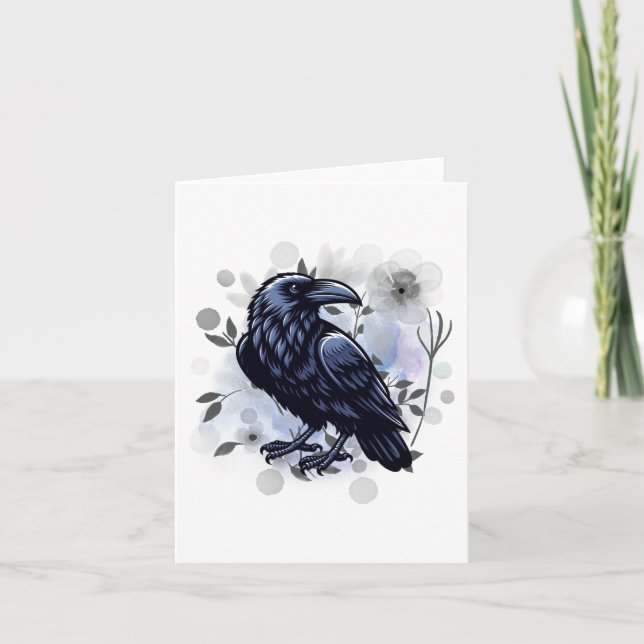 Aquarelle corbeau blanc (Devant)