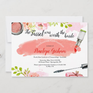 Aquarelle Cosmétique Graduation Invitation