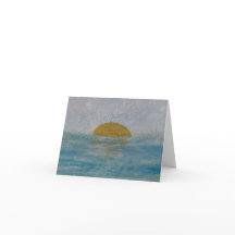 Aquarelle Coucher du soleil Jour blanc Carte pliab