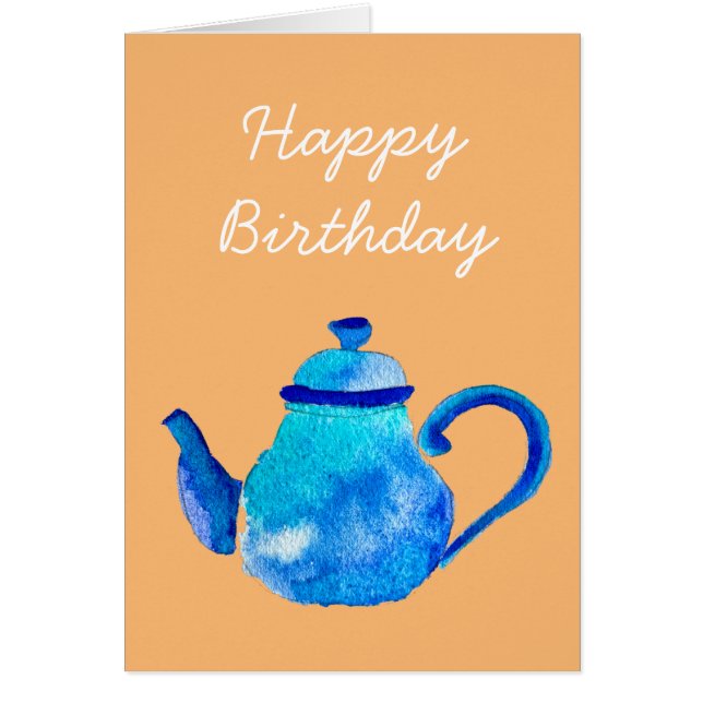Aquarelle couleur bleu teapot (Devant)