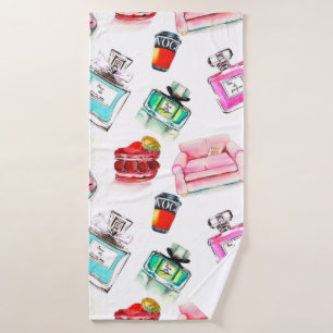 Aquarelle couleur couture glamor motif sur le whi
