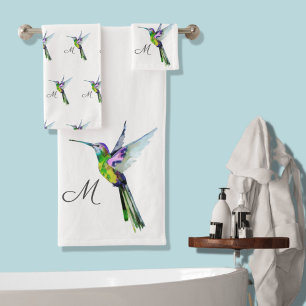 Aquarelle couleur de colibri Monogramme initial