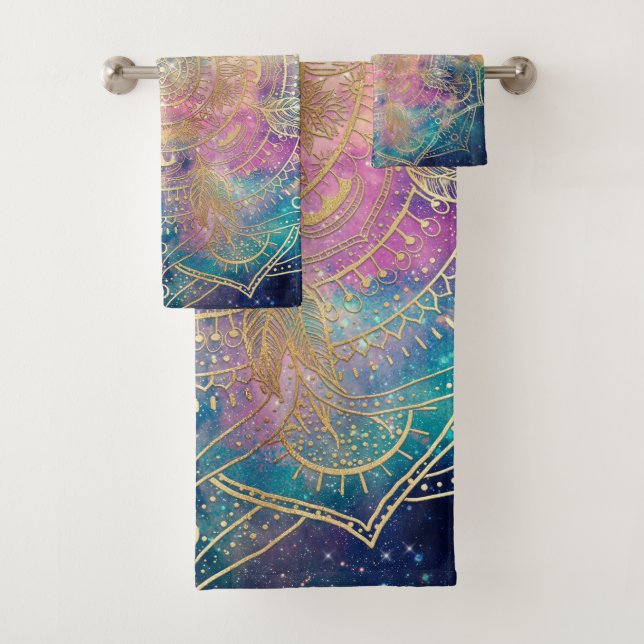 Aquarelle couleur Mandala or élégant Nebula (En situation)