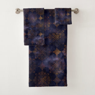 Aquarelle Cuivre Patina Damask Modèle serviette
