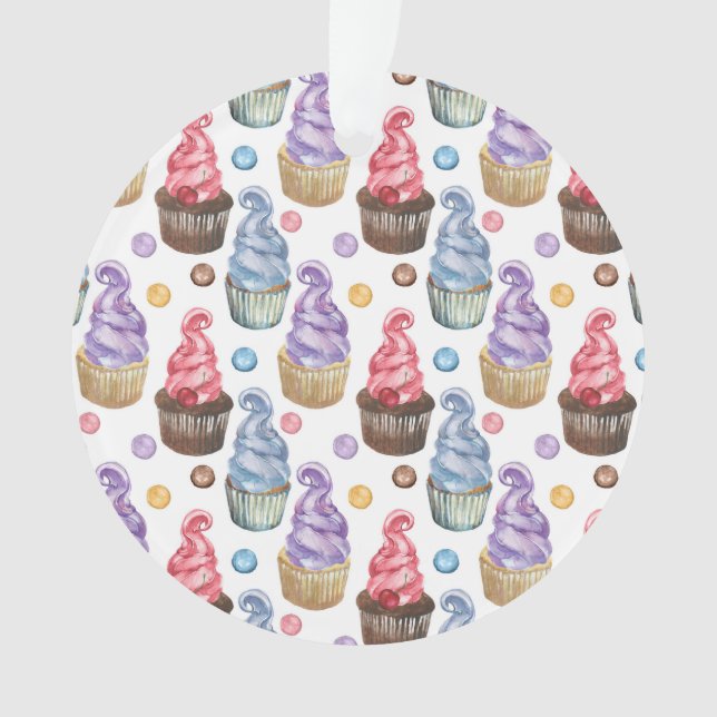 Aquarelle cupcakes colorés (devant)