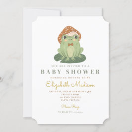 Aquarelle Cute Frog Baby shower Invitation