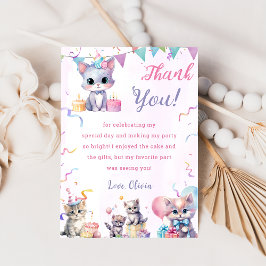 Aquarelle Cute Kitty Chat Anniversaire Carte de re