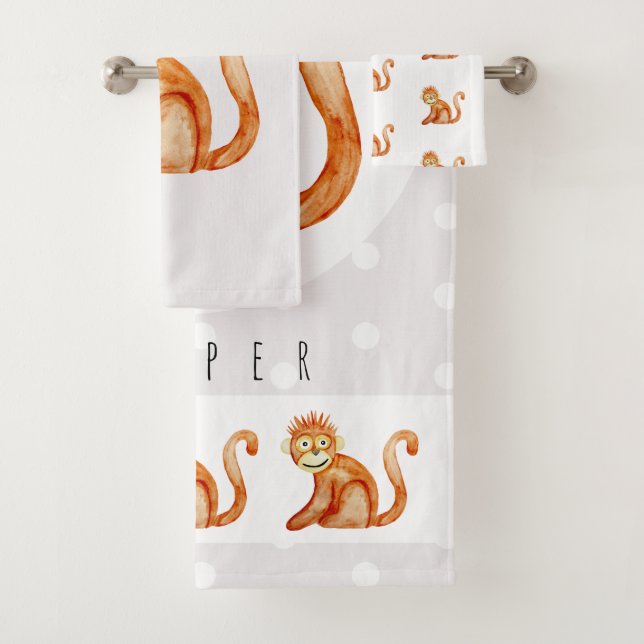 Aquarelle Cute Unisex Jungle Monkey Baby/Child's (En situation)