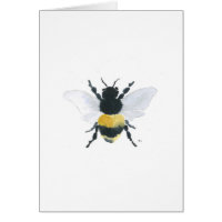Aquarelle d'abeille Imprimer la carte de voeux