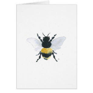 Aquarelle d'abeille Imprimer la carte de voeux