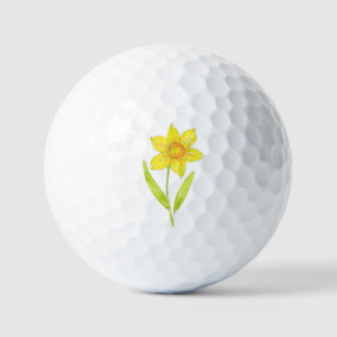 Aquarelle Daffodique 2 balles de golf