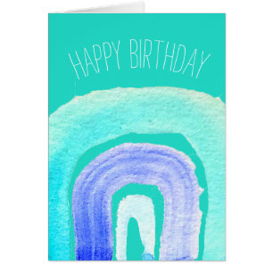 Aquarelle d'amour bleu arc-en-ciel