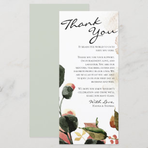 Aquarelle d'automne Merci Floral Carte Place