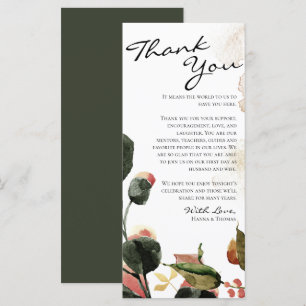 Aquarelle d'automne Merci Floral Carte Place