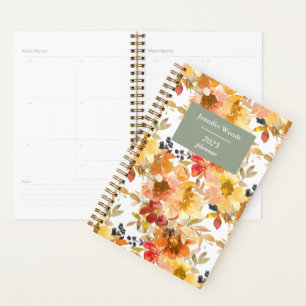 Aquarelle d'automne motif floral personnalisé