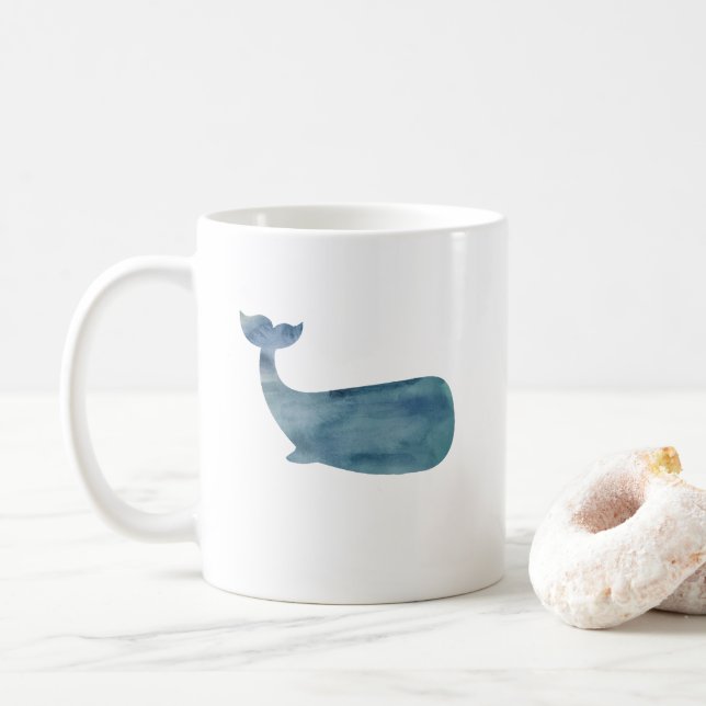 Aquarelle de baleine Peinture Mug (Avec donut)