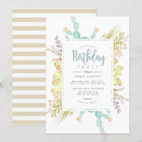 Aquarelle de bouquet Succulente | Invitation d'ann