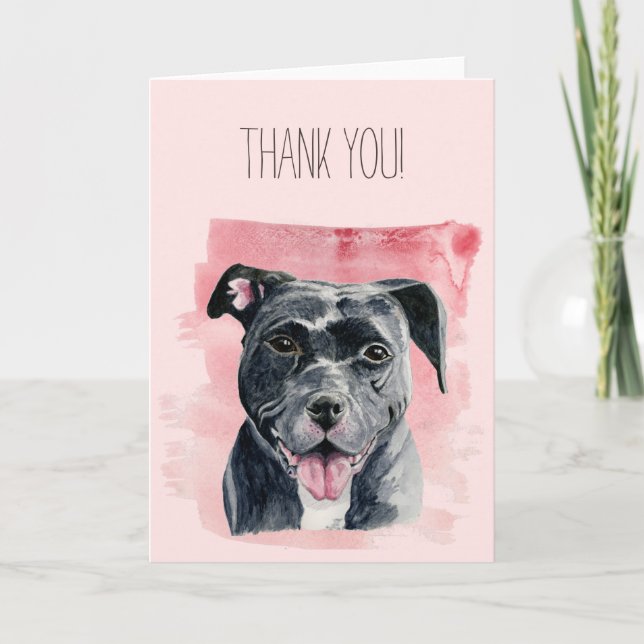 Aquarelle de Bulldog noir | Merci (Devant)