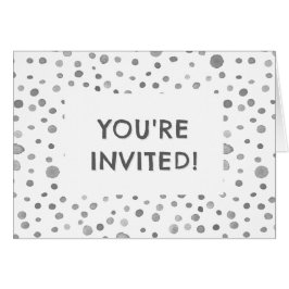 Aquarelle de Confetti Dots Invitation d'anniversai