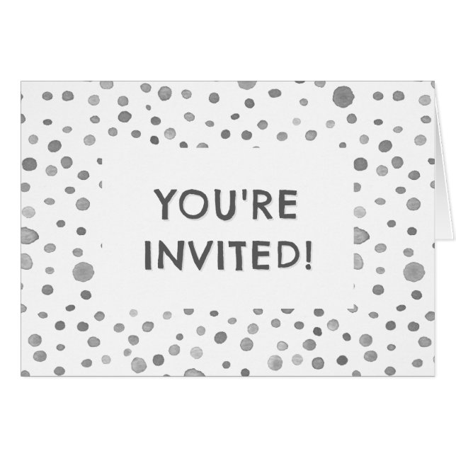Aquarelle de Confetti Dots Invitation d'anniversai (Devant Horizontal)