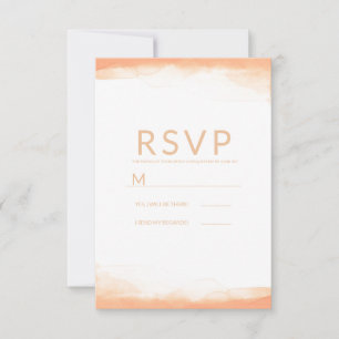 Aquarelle de corail orange Mariage moderne RSVP