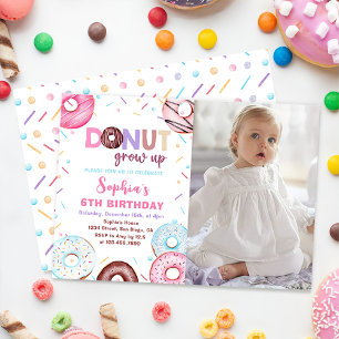 Aquarelle de croissance de beigne Donut Invitation