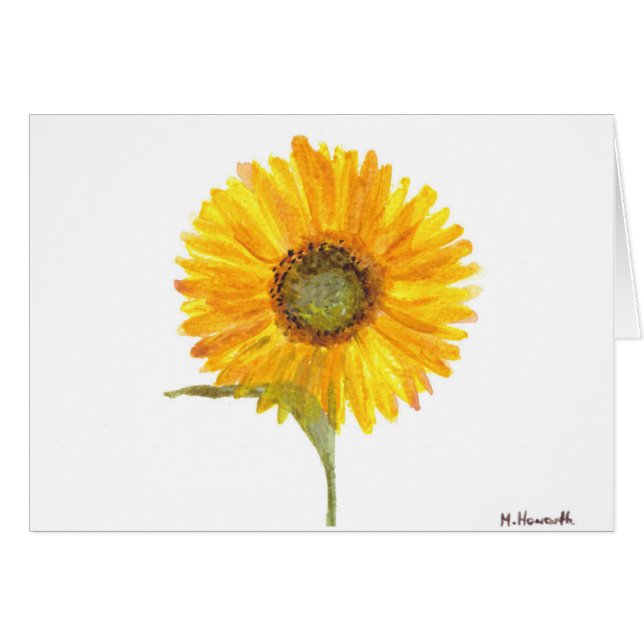 Aquarelle de fleurs jaunes de tournesol (Devant horizontal)