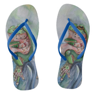 Aquarelle de grenouille tongs