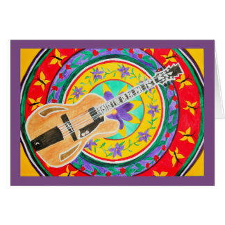 Aquarelle de guitare et de mandala