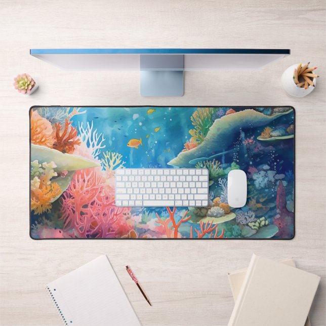 Aquarelle de la Grande barrière de corail (Bureau 1)