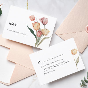 Aquarelle de la tulipe délicate Menu Choix Mariage