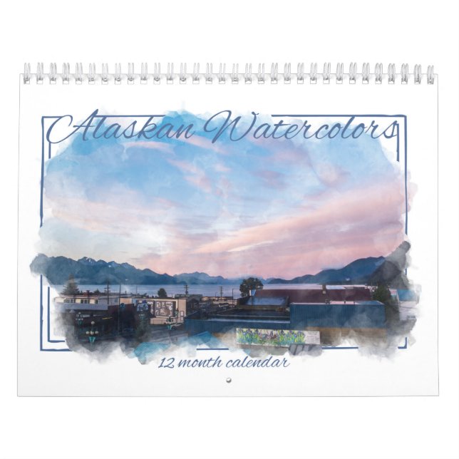 Aquarelle de l'Alaska Calendrier 12 mois (Protection)