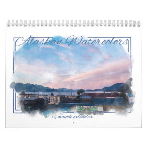 Aquarelle de l'Alaska Calendrier 12 mois