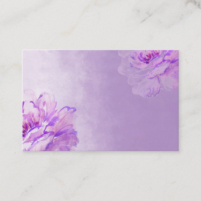 Aquarelle de Lilac Cartes de visite Roses violets (Devant)