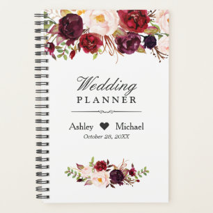 Aquarelle de Marsala Bourgogne Mariage Floral roug