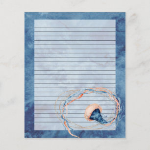 Aquarelle de méduse Lettre lin papier écriture