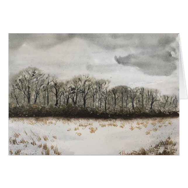 AQUARELLE DE NEIGE   D'HIVER (Devant horizontal)